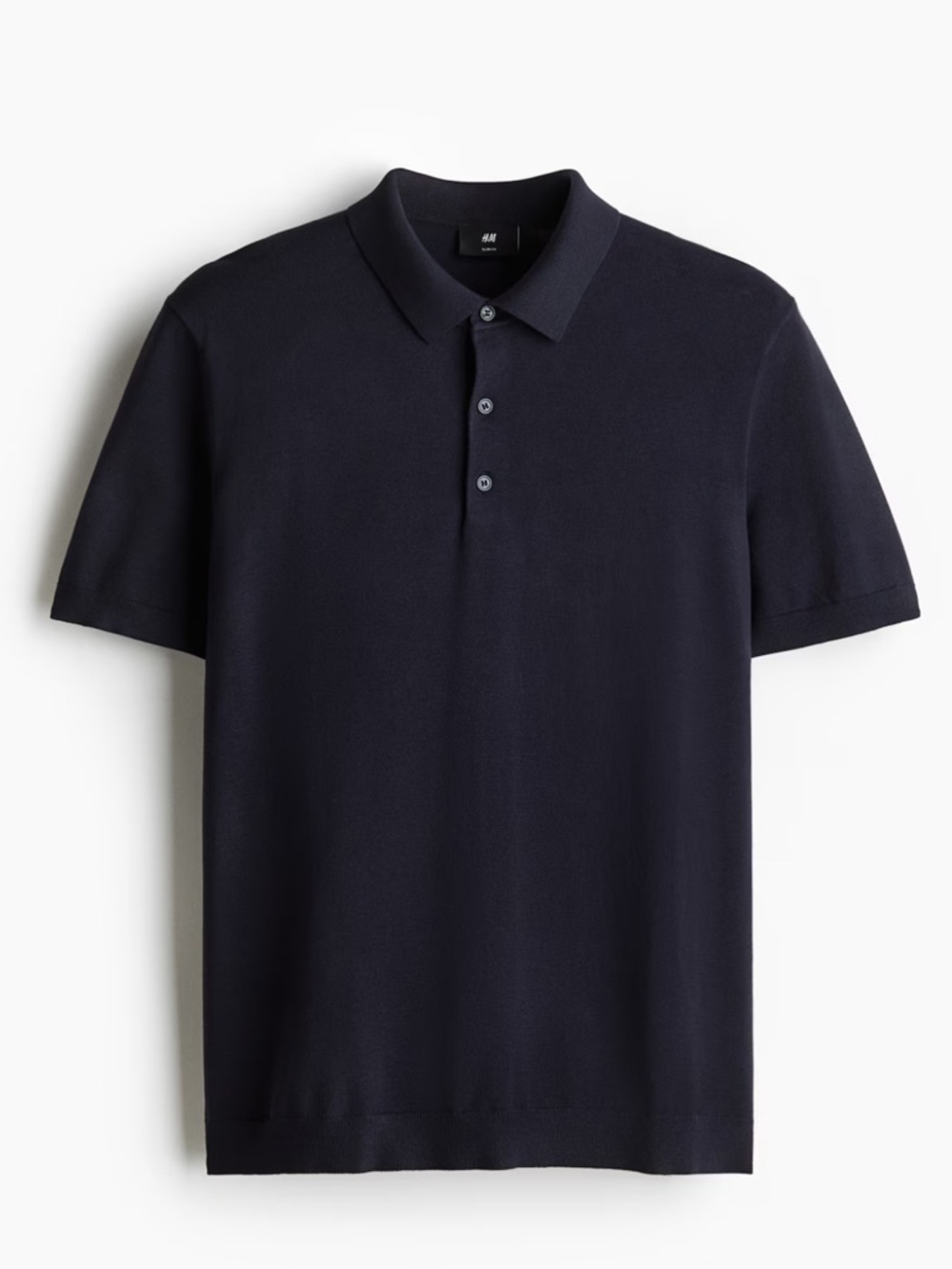 H&M Men's Dark Navy Short-Sleeve Polo